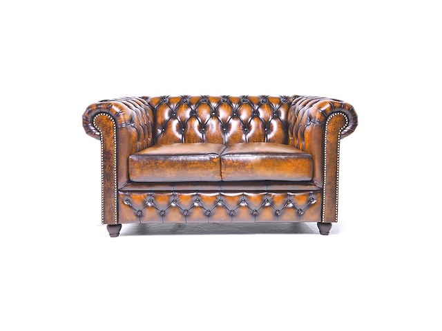 2-zits bank chesterfield, brighton, bruin - afbeelding 1 van  5