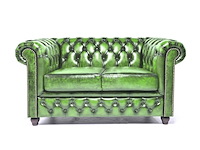 2-zits bank chesterfield, brighton, groen - afbeelding 1 van  4