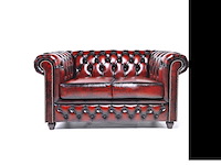 2-zits bank chesterfield, brighton, rood - afbeelding 1 van  4