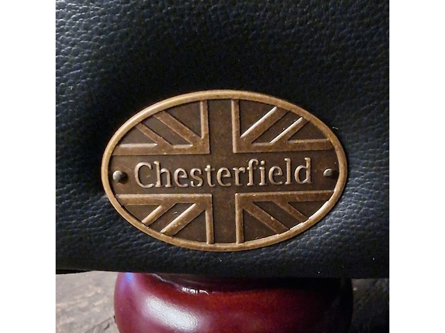 2-zits bank chesterfield, brighton, zwart - afbeelding 3 van  5