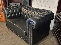2-zits bank chesterfield, brighton, zwart - afbeelding 4 van  5
