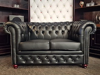 2-zits bank chesterfield, brighton, zwart - afbeelding 1 van  5