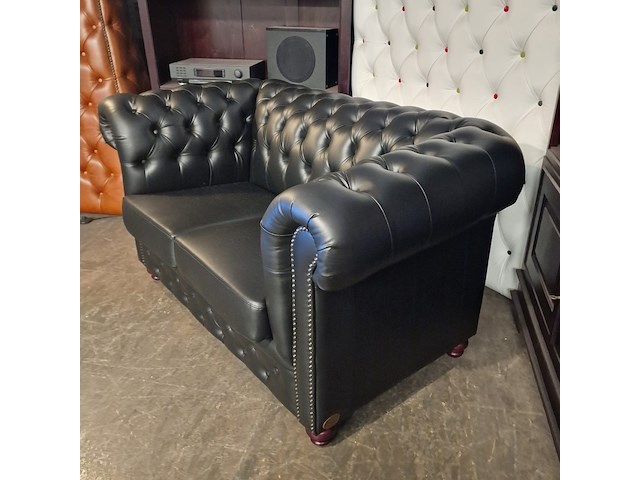 2-zits bank chesterfield, brighton, zwart - afbeelding 5 van  5
