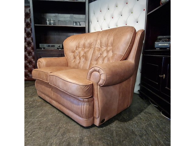 2-zits bank chesterfield, haeck, zalm - afbeelding 4 van  6