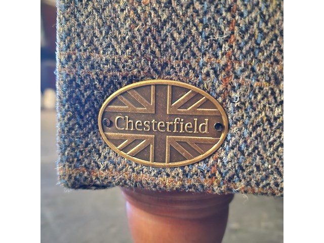 2-zits bank chesterfield, harris tweed, grijs - afbeelding 3 van  5