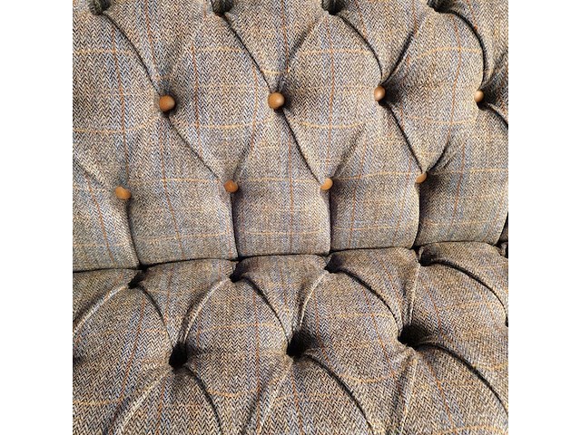 2-zits bank chesterfield, harris tweed, grijs - afbeelding 4 van  5