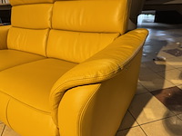 2-zits bank, geel leder, elektrisch verstelbaar - afbeelding 4 van  4