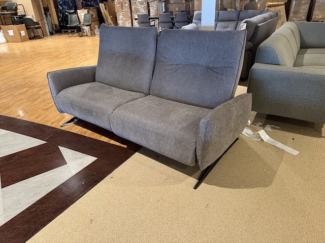 2-zits bank, grijs stof, elektrisch verstelbaar - afbeelding 2 van  5