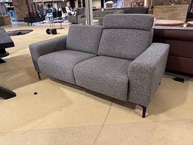 2-zits bank, grijs stof, elektrisch verstelbaar - afbeelding 3 van  5