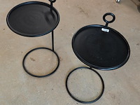 2 zwarte metalen bijzettafels - afbeelding 2 van  5