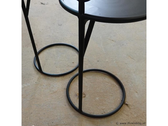 2 zwarte metalen bijzettafels - afbeelding 5 van  5