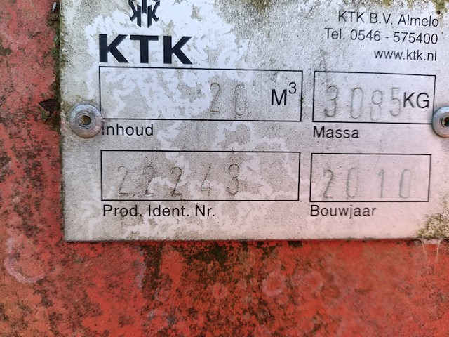 20 m³ haakarm afzetcontainer, ktk, 2010 - afbeelding 4 van  9
