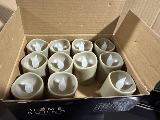 20 sets van 12 stuks led waxine lichtjes inclusief batterij homebound, simply taupe - afbeelding 3 van  6