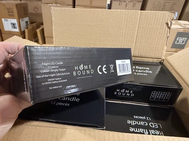 20 sets van 12 stuks led waxine lichtjes inclusief batterij homebound, simply taupe - afbeelding 5 van  6
