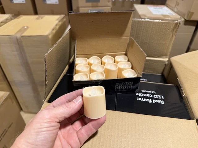 20 sets van 12 stuks led waxine lichtjes inclusief batterij homebound, soft pink - afbeelding 1 van  6