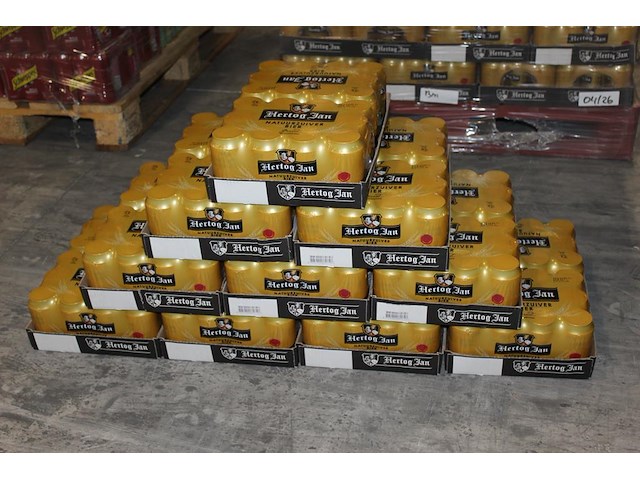 20 twelvepacks hertog jan bier 0,33cl. 240 blikken. tht 4-2026. bod inclusief statiegeldwaarde van 36 euro. - afbeelding 1 van  2