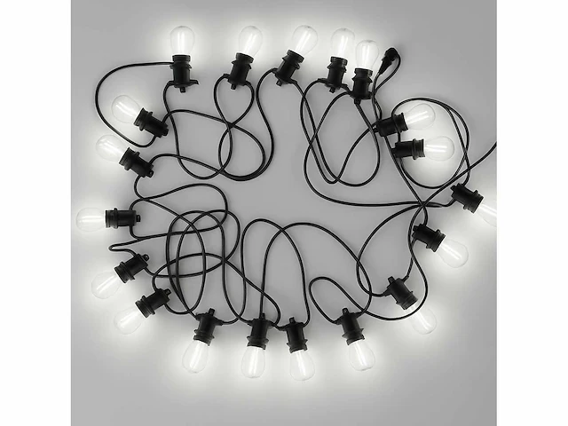 20 x 10 meter koppelbare prikkabel – e27 – ip44 – met stekker – zwart - afbeelding 8 van  10