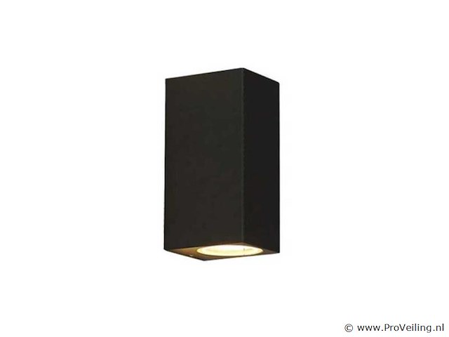 20 x buiten wandlamp – gu10 – rechthoek – dubbele lichtuitgang – ip65 – zwart - afbeelding 3 van  4