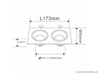 20 x downlight fitting – draaibaar – gu10 – wit/zwart – ip20 – ep-2 - afbeelding 4 van  4