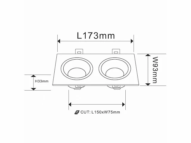 20 x downlight fitting – draaibaar – gu10 – wit/zwart – ip20 – ep-2 - afbeelding 4 van  4