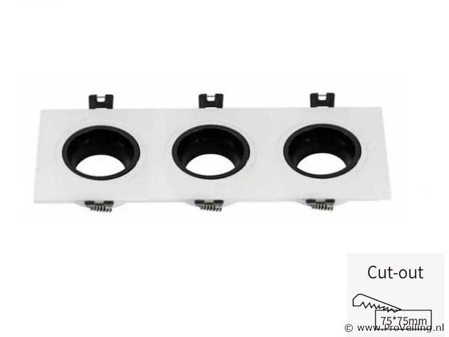 20 x downlight fitting – draaibaar – gu10 – wit/zwart – ip20 – ep-3 - afbeelding 2 van  5