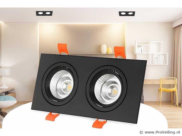 20 x downlight fitting – draaibaar – gu10 – zwart – ip20 – ep-2 - afbeelding 1 van  5