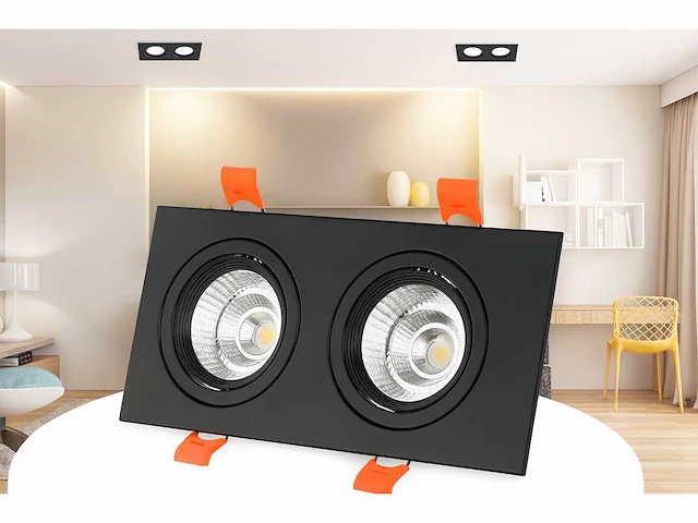 20 x downlight fitting – draaibaar – gu10 – zwart – ip20 – ep-2 - afbeelding 1 van  5