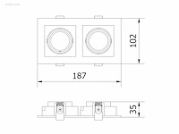 20 x gt square 2.0 design inbouwspots wit - afbeelding 2 van  3