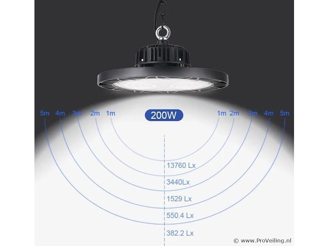 20 x highbay ufo 200w - pro design smd - dimbaar - koud wit 6500k - afbeelding 2 van  9