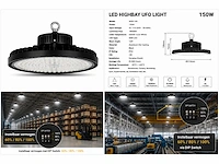 20 x led highbay ufo pro 150w – instelbaar 60% / 80% / 100% – 6500k – web-150 - afbeelding 6 van  6