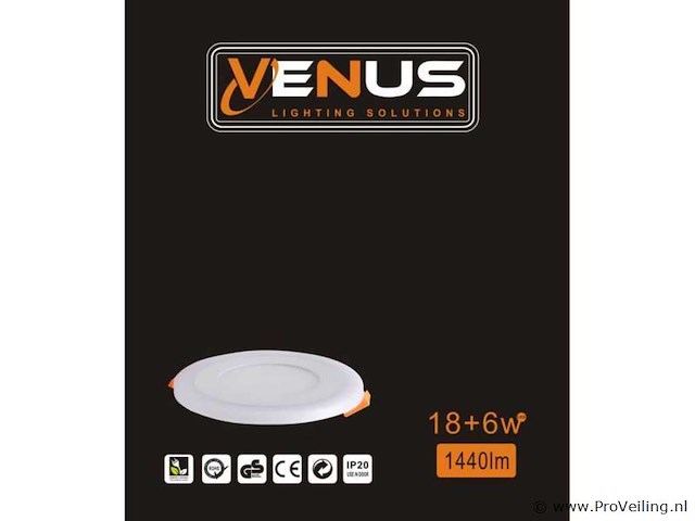 20 x led paneel – blauw / wit – 24w (18w + 6w) – aan/uit - afbeelding 4 van  5