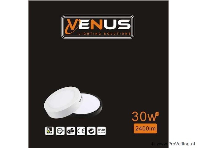 20 x led-paneel – opbouwmontage – rond – 30w – 6500k – koud wit - afbeelding 4 van  4