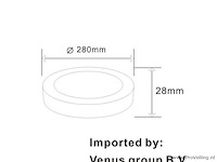 20 x led-paneel – opbouwmontage – rond – 30w – 6500k – koud wit - afbeelding 3 van  4