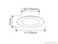 20 x led paneel – rond inbouw – 8w – 6500k koud wit – ip20 - afbeelding 3 van  4
