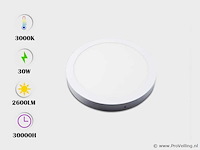 20 x led-paneel – ronde opbouwmontage – 30w – 3000k – warm wit - afbeelding 2 van  5