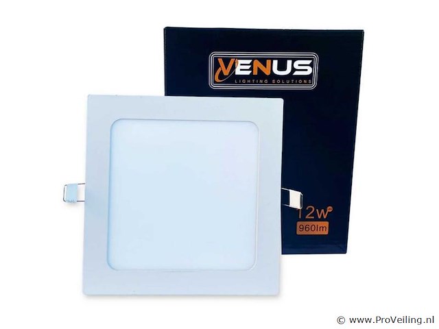 20 x led paneel – vierkant inbouw – 12w – 6500k koud wit – ip20 - afbeelding 3 van  4