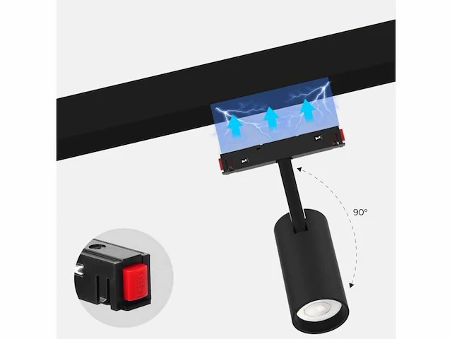 20 x led spot voor magnetische rail – 48v – 10w – 4000k neutraal wit – bery-10 - afbeelding 1 van  6