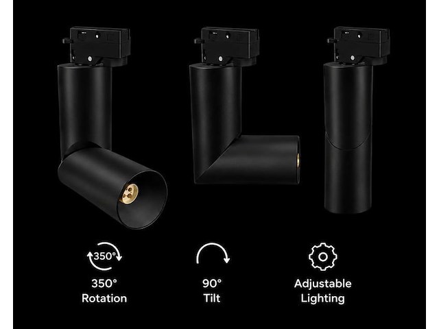 20 x rail spot armatuur – gu10 – zwart – ip20 – toronto - afbeelding 2 van  5