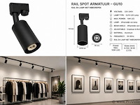 20 x spot op richtbare rail – gu10 – ip20 – zwart – bazel - afbeelding 5 van  5