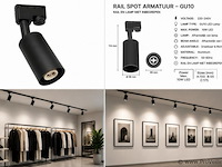 20 x spot op richtbare rail – gu10 – ip20 – zwart – bazel - afbeelding 5 van  5