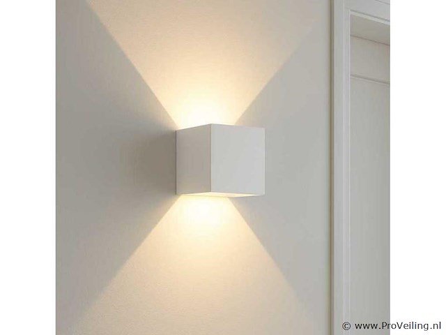 20 x wandlamp – tweerichtings led – kubus – 2 x 5w – wit - afbeelding 2 van  5