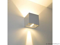 20 x wandlamp – tweerichtings led – kubus – 2 x 5w – wit - afbeelding 3 van  5