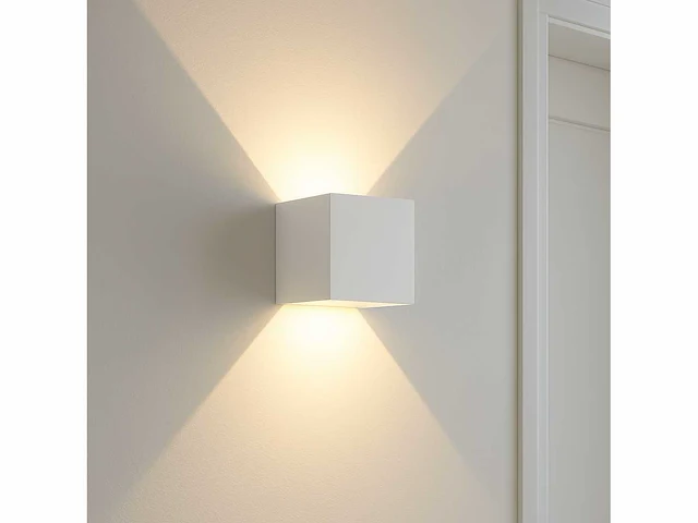 20 x wandlamp – tweerichtings led – kubus – 2 x 5w – wit - afbeelding 3 van  10