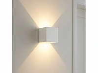 20 x wandlamp – tweerichtings led – kubus – 2 x 5w – wit - afbeelding 8 van  10