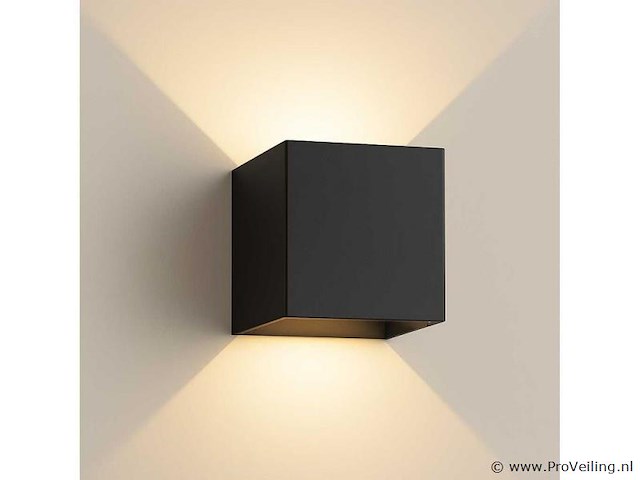 20 x wandlamp – tweerichtings led – kubus – 2 x 5w – zwart - afbeelding 2 van  5