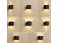 20 x wandlamp – tweerichtings led – kubus – 2 x 5w – zwart - afbeelding 7 van  10