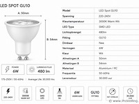 200 x led spot gu10 – 6w – 3000k warm wit – ip20 - afbeelding 3 van  4