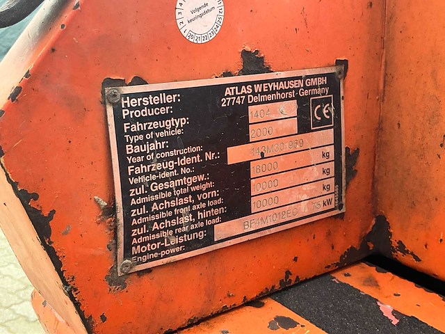 2000 atlas 1404 banden graafmachine - afbeelding 27 van  28