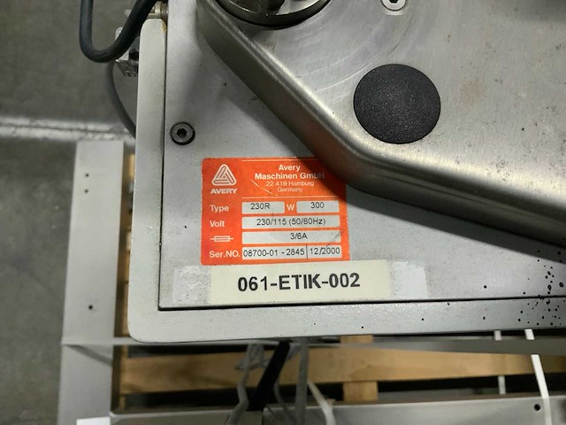 2000 avery als 230r label applicator - afbeelding 7 van  7
