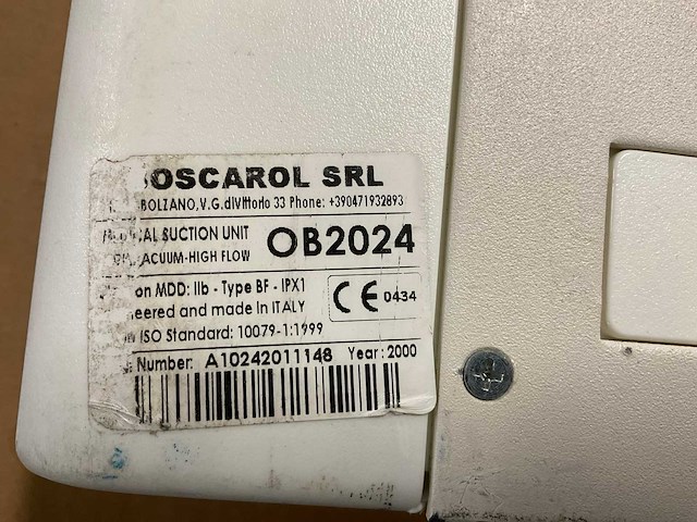 2000 boscarol ob 2024 bf-ipx1 medical suction unit - afbeelding 5 van  5